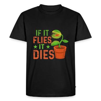 When it flies, it dies carnivorous - Men's Premium Organic T-Shirt - black - Front - Nico (187cm)