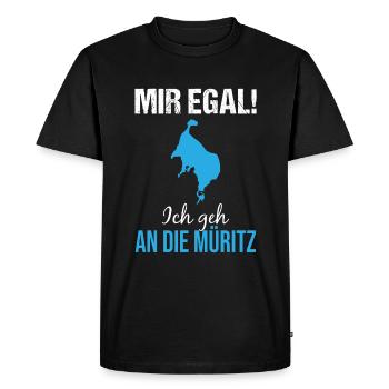Müritz determination: Just off to the lake! - Men's Premium Organic T-Shirt - black - Front - Nico (187cm)