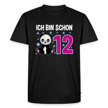 Panda mignon - Douze ans de jubilation - T-shirt Premium bio Homme - noir - Devant - Nico (187cm)