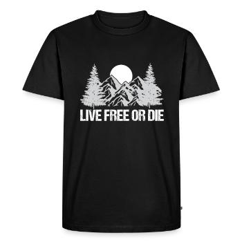 Vivre libre ou mourir rétro Nature Vintage nouveau - T-shirt Premium bio Homme - noir - Devant - Nico (187cm)