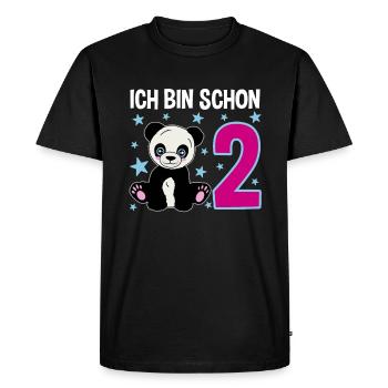 Panda Wonder - Deux ans de bonheur - T-shirt Premium bio Homme - noir - Devant - Nico (187cm)