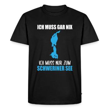 Just me and Lake Schwerin - Men's Premium Organic T-Shirt - black - Front - Nico (187cm)