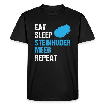 Eat Sleep Steinhuder Meer Repeat - T-shirt Premium bio Homme - noir - Devant - Nico (187cm)