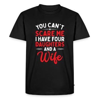 Tu ne peux pas me faire peur, j’en ai quatre - T-shirt Premium bio Homme - noir - Devant - Nico (187cm)