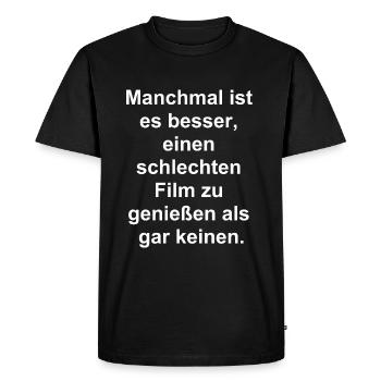 Mauvaise soirée cinéma - T-shirt Premium bio Homme - noir - Devant - Nico (187cm)