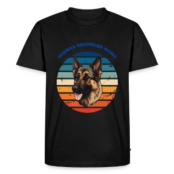 German Shepherd Mama - Men's Premium Organic T-Shirt - black - Front - Nico (187cm)