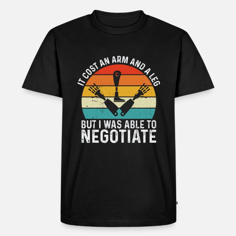 Amputation Verlorenes Bein - Männer Premium Bio T-Shirt - Schwarz