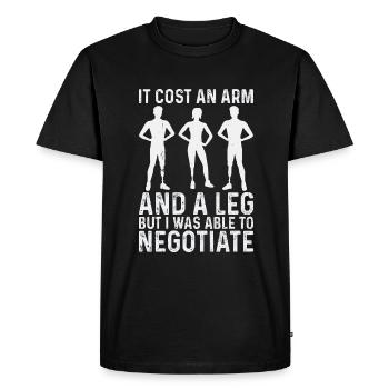 Amputation Lost Leg - Men's Premium Organic T-Shirt - black - Front - Nico (187cm)