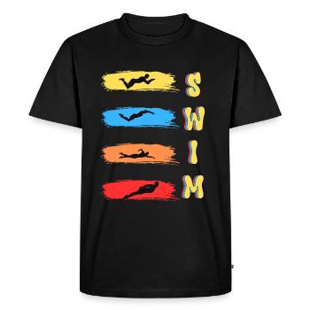 Swim - Men's Premium Organic T-Shirt - black - Front - Nico (187cm)