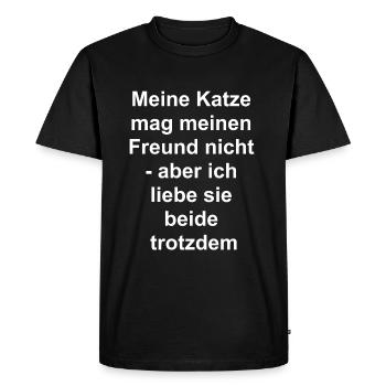 Cadeau d’ami chat - T-shirt Premium bio Homme - noir - Devant - Nico (187cm)