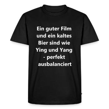Movie Night Gift - Men's Premium Organic T-Shirt - black - Front - Nico (187cm)