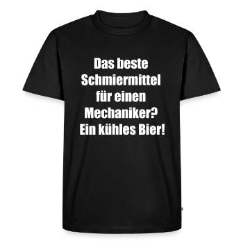 Bière et clé à molette - T-shirt Premium bio Homme - noir - Devant - Nico (187cm)