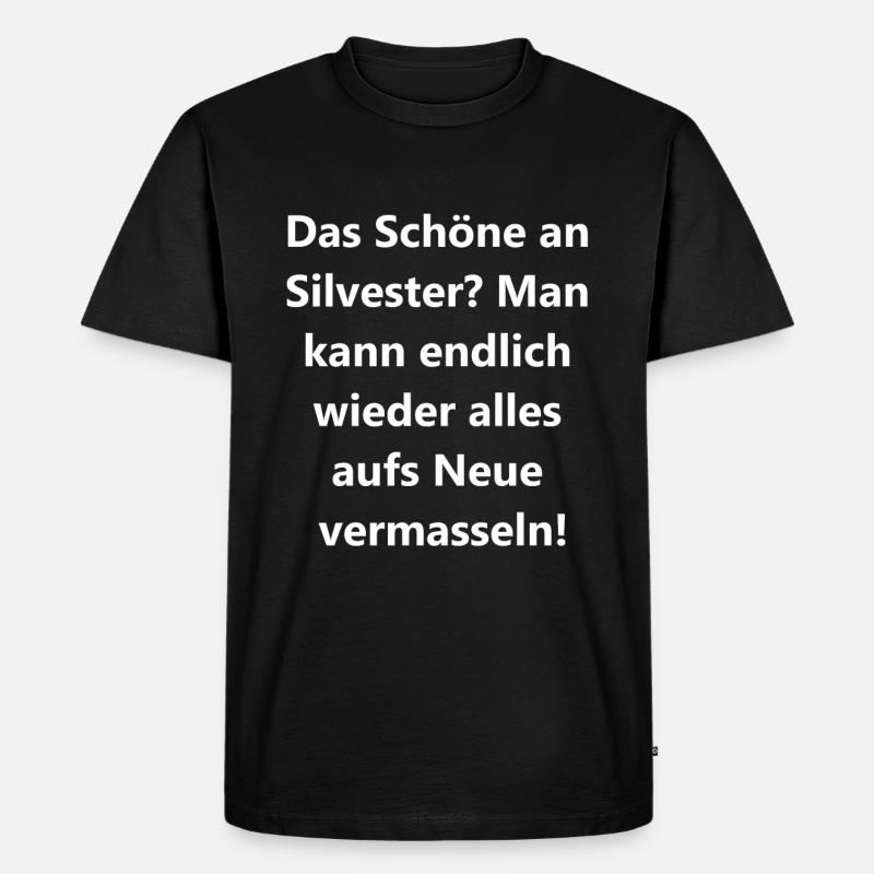 Silvester Fail Geschenk - Männer Premium Bio T-Shirt - Schwarz