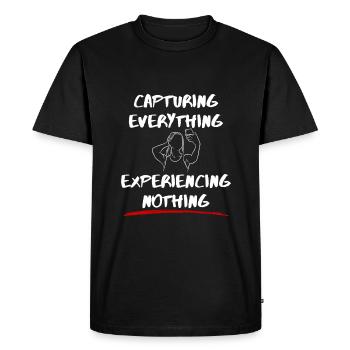 Tout capturer, ne rien expérimenter - T-shirt Premium bio Homme - noir - Devant - Nico (187cm)