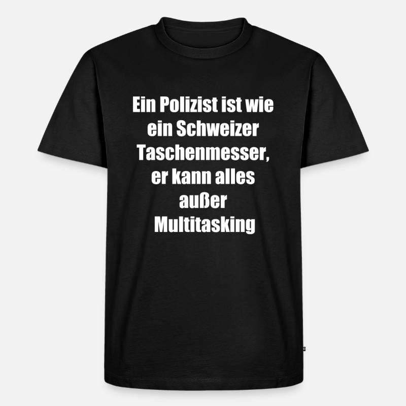 Multitasking Polizist Geschenk - Männer Premium Bio T-Shirt - Schwarz