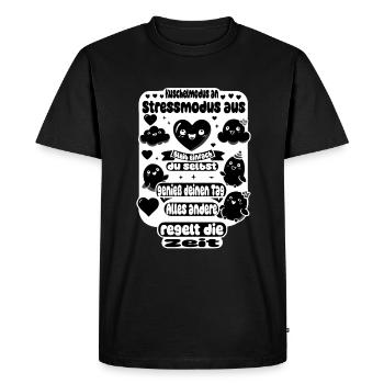 Cuddle mode on – stress mode off - Men's Premium Organic T-Shirt - black - Front - Nico (187cm)