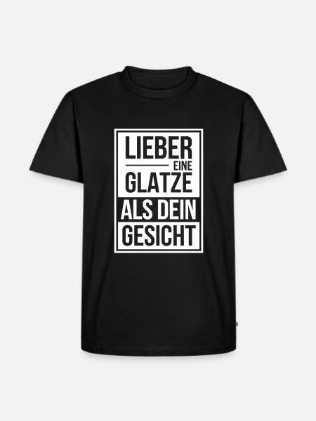 Frisur Glatze Haarausfall, Glatzenträger - Männer Premium Bio T-Shirt - Schwarz