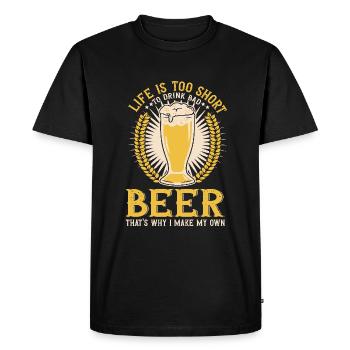 Braumeister Beer Brewing Brewers Drinking Beer - Men's Premium Organic T-Shirt - black - Front - Nico (187cm)