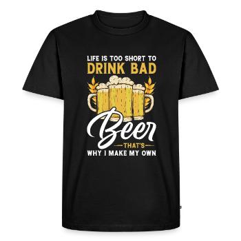 Braumeister Beer Brewing Brewers Drinking Beer - Men's Premium Organic T-Shirt - black - Front - Nico (187cm)
