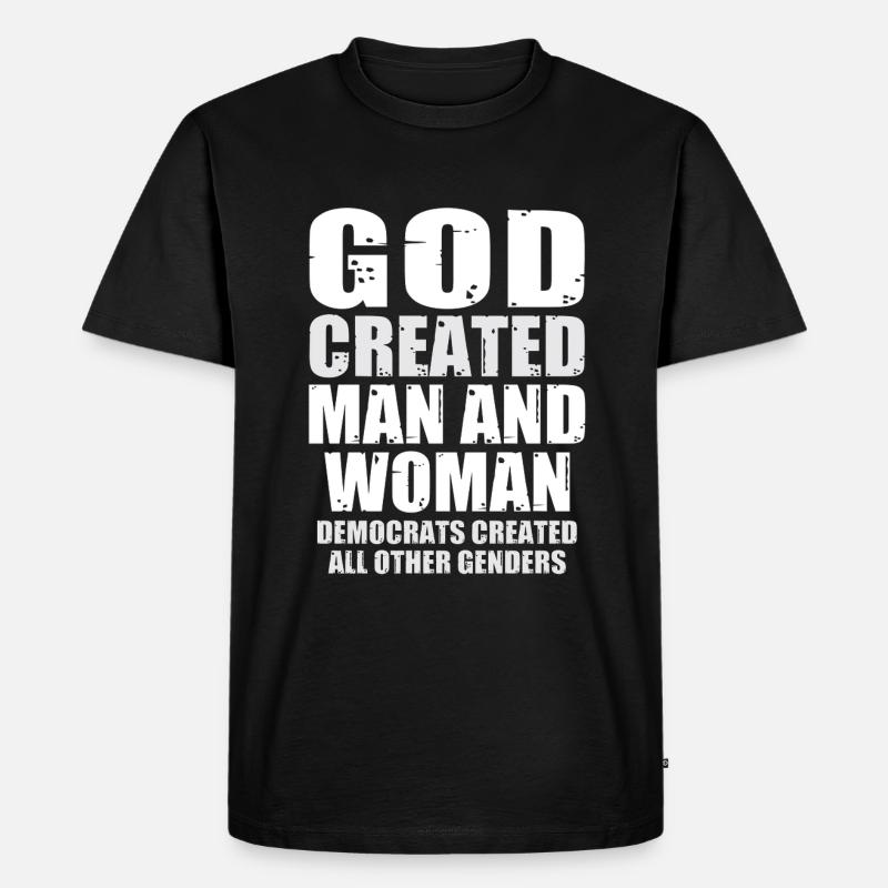 Gott Schuf Den Menschen - Männer Premium Bio T-Shirt - Schwarz
