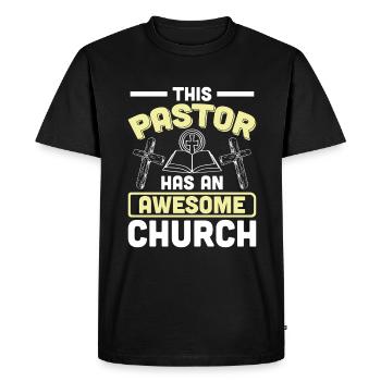 Priest Pastor Gift for Christians - Men's Premium Organic T-Shirt - black - Front - Nico (187cm)