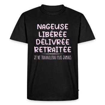 Nageuse célèbre sa retraite avec humour cadeau - T-shirt Premium bio Homme - noir - Devant - Nico (187cm)