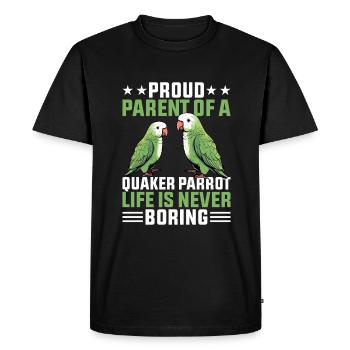 Moine vert Acteur Quaker Conure Perroquets - T-shirt Premium bio Homme - noir - Devant - Nico (187cm)