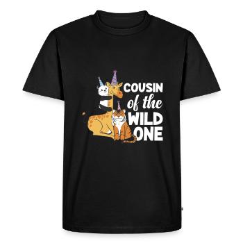 Anniversaire Safari Safari Zoo Big Five - T-shirt Premium bio Homme - noir - Devant - Nico (187cm)