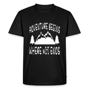 Adventure Outdoor Camping Nature Freedom Hiking - Men's Premium Organic T-Shirt - black - Front - Nico (187cm)