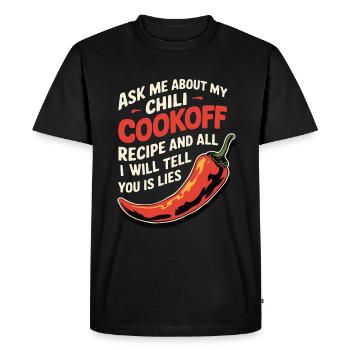 Demandez-moi ma recette de chili - T-shirt Premium bio Homme - noir - Devant - Nico (187cm)