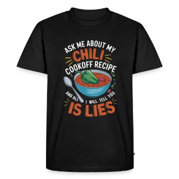 Demandez-moi ma recette de chili - T-shirt Premium bio Homme - noir - Devant - Nico (187cm)