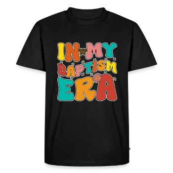 Temps pour mon baptême Première Communion - T-shirt Premium bio Homme - noir - Devant - Nico (187cm)