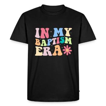 Temps pour mon baptême Première Communion - T-shirt Premium bio Homme - noir - Devant - Nico (187cm)