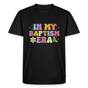 Temps pour mon baptême Première Communion - T-shirt Premium bio Homme - noir - Devant - Nico (187cm)