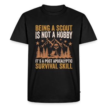Scout Randonnée Escalade Camping - T-shirt Premium bio Homme - noir - Devant - Nico (187cm)