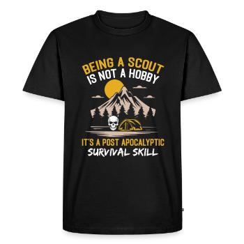 Scout Randonnée Escalade Camping - T-shirt Premium bio Homme - noir - Devant - Nico (187cm)