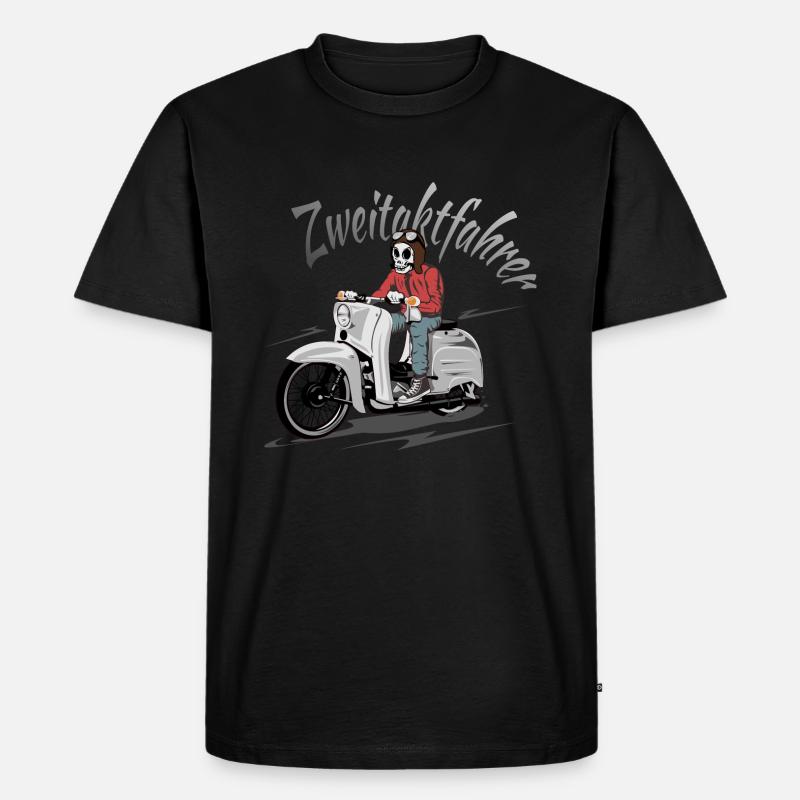 Simson Schwalbe Zweitaktfahrer - Männer Premium Bio T-Shirt - Schwarz