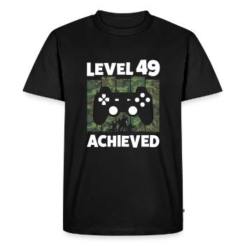 49E ANNIVERSAIRE NIVEAU 49 OBTENU GAMER CADEAU - T-shirt Premium bio Homme - noir - Devant - Nico (187cm)