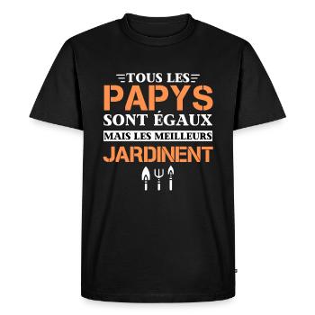 t-shirt humour jardin papy jardine cadeau noel - T-shirt Premium bio Homme - noir - Devant - Nico (187cm)
