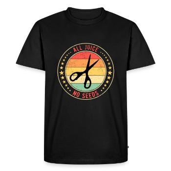 Vasectomy Vasectomies All Juice No Seeds - Men's Premium Organic T-Shirt - black - Front - Nico (187cm)