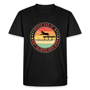 Dock Diving Dad Father - Men's Premium Organic T-Shirt - black - Front - Nico (187cm)