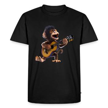 Monkey guitarist - Men's Premium Organic T-Shirt - black - Front - Nico (187cm)