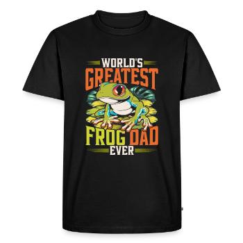 Frog Owner World's Greatest Frog Dad Ever - Men's Premium Organic T-Shirt - black - Front - Nico (187cm)