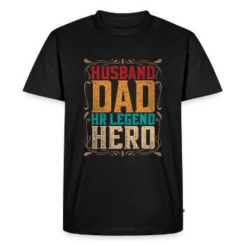 HR Manager Human Resources Manager Father - Men's Premium Organic T-Shirt - black - Front - Nico (187cm)