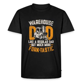 Conducteur de chariot élévateur Père - T-shirt Premium bio Homme - noir - Devant - Nico (187cm)