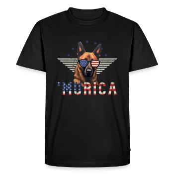 Lunettes de soleil belges Malinois Murica Flag - T-shirt Premium bio Homme - noir - Devant - Nico (187cm)