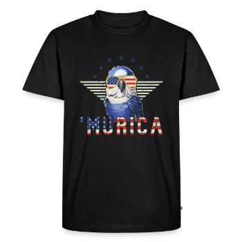 Lunettes de soleil perruche Murica drapeau cadeau - T-shirt Premium bio Homme - noir - Devant - Nico (187cm)