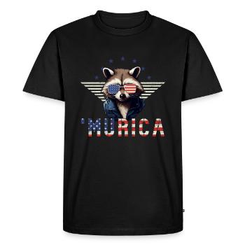 Lunettes de soleil raton laveur Murica America cadeau - T-shirt Premium bio Homme - noir - Devant - Nico (187cm)