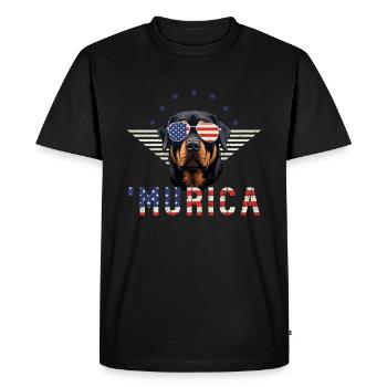 Rottweiler Lunettes de soleil Murica Flag Cadeau - T-shirt Premium bio Homme - noir - Devant - Nico (187cm)