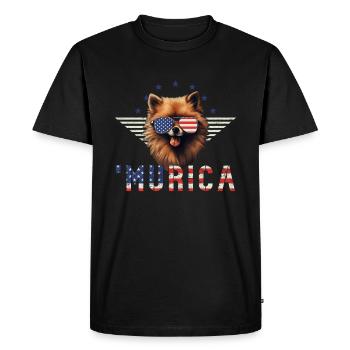Lunettes de soleil de Poméranie Murica drapeau cadeau - T-shirt Premium bio Homme - noir - Devant - Nico (187cm)